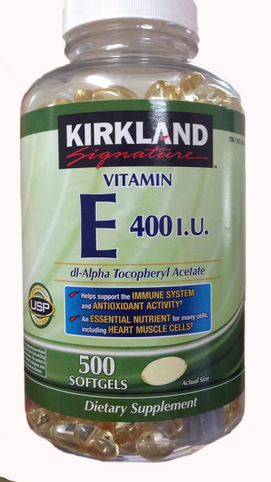 Vitamin E 400 IU 500 viên Kirkland của Mỹ - Đẹp da, làm chậm lão hóa