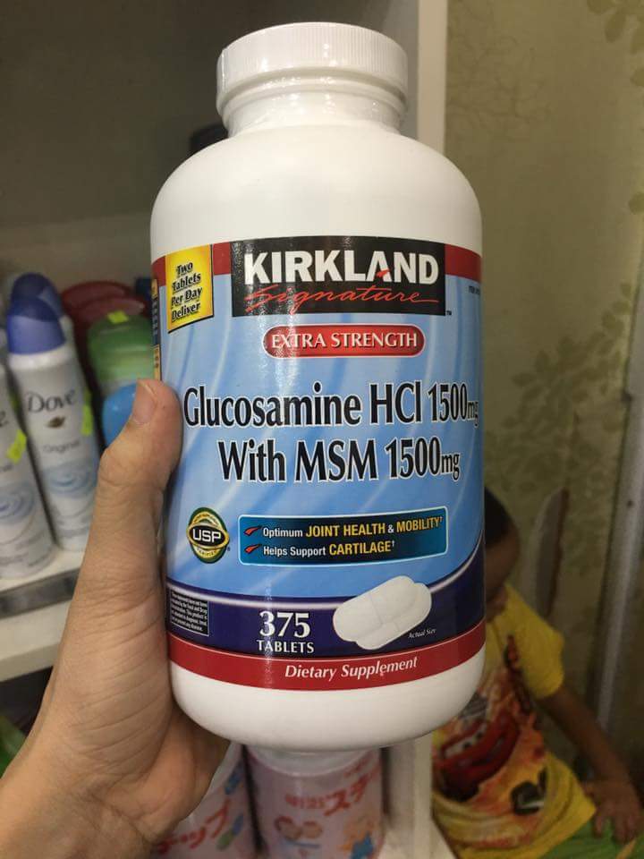 Glucosamine HCL 1500mg Kirkland with MSM 1500mg hộp 375